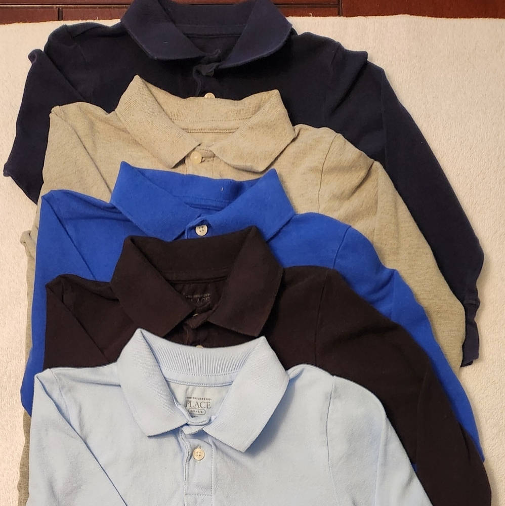 The Children's Place kids long sleeve polo shirts - lot of 5